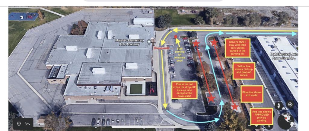 Drop off and Picking up students in the parking lot
