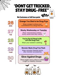 Red Ribbon Week Daily Activities Flyer