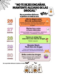 Red Ribbon Week daily activities flyer