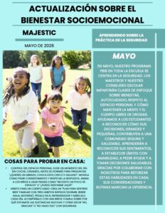 Social and Emotional Wellness flyer for May in Spanish