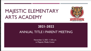 Annual Title 1 Parent meeting